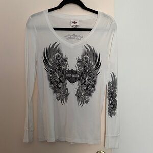 Harley-Davidson V-Neck Long Sleeve with Black Graphic